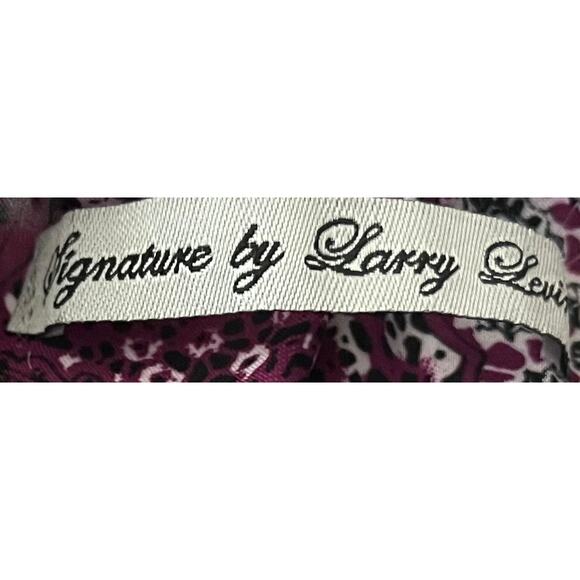 SIGNATURE BY LARRY LEVINE PULL-OVER SCOOP NECK BLOUSE, WOMENS, L, BURGUNDY BLACK - Picture 10 of 12